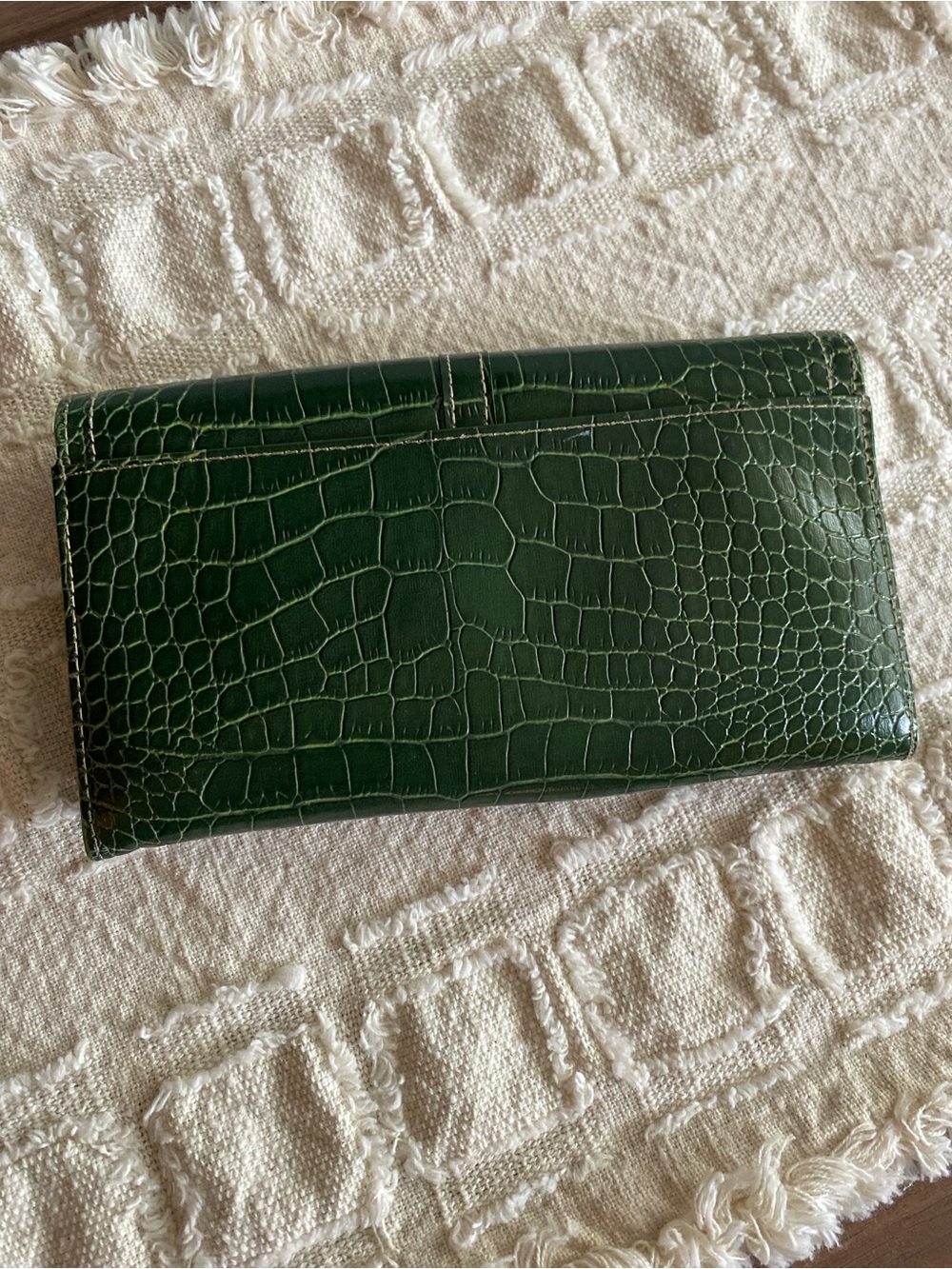 Green Thrifted Leather Wallet - Picture 2 of 3